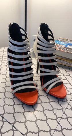 White/red heels