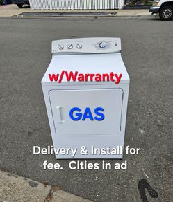 Clean Good Working GE GAS dryer Delivery for fee Cities in ad with warranty