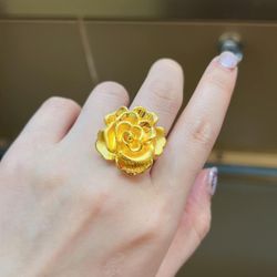 24k REAL HONGKONG GOLD RING 6" 