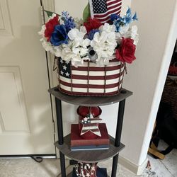 Corner Shelf And Patriotic Decor 