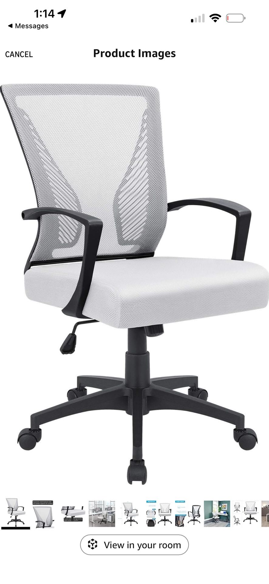 Furmax Office Chair Ergonomic Computer Desk Mesh Chair Mid Back Swivel ...