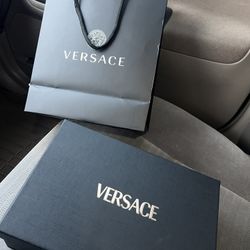 EMPTY VERSACE SHOE BOX AND BAG 11 X 8 X4 **NOT FREE, MAKE OFFER**