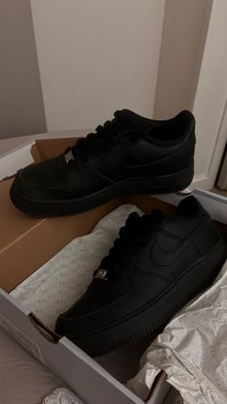 All black Air Force 1 LE GS Big kids shoe purchased at JD sports