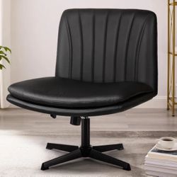 Black Office Swivel Cross-legged Chair