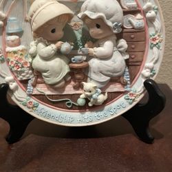 Precious Moments Friendship Tea Plate W:Stand