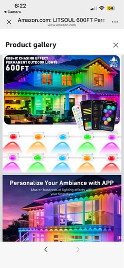 LITSOUL 600FT Permanent Outdoor Lights for House RGB+IC, Chasing Effect Smart RGB+IC Eave LED Lighting with 16 Million Colors, Waterproof Outdoor Stri