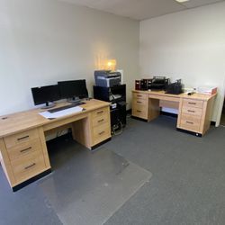 2 Desks, 7 Filing Cabinets