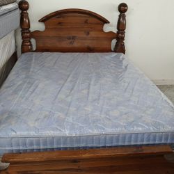 Queen Size Mattress With Box Spring And Bed Frame 🚚 Free Delivery 🚚