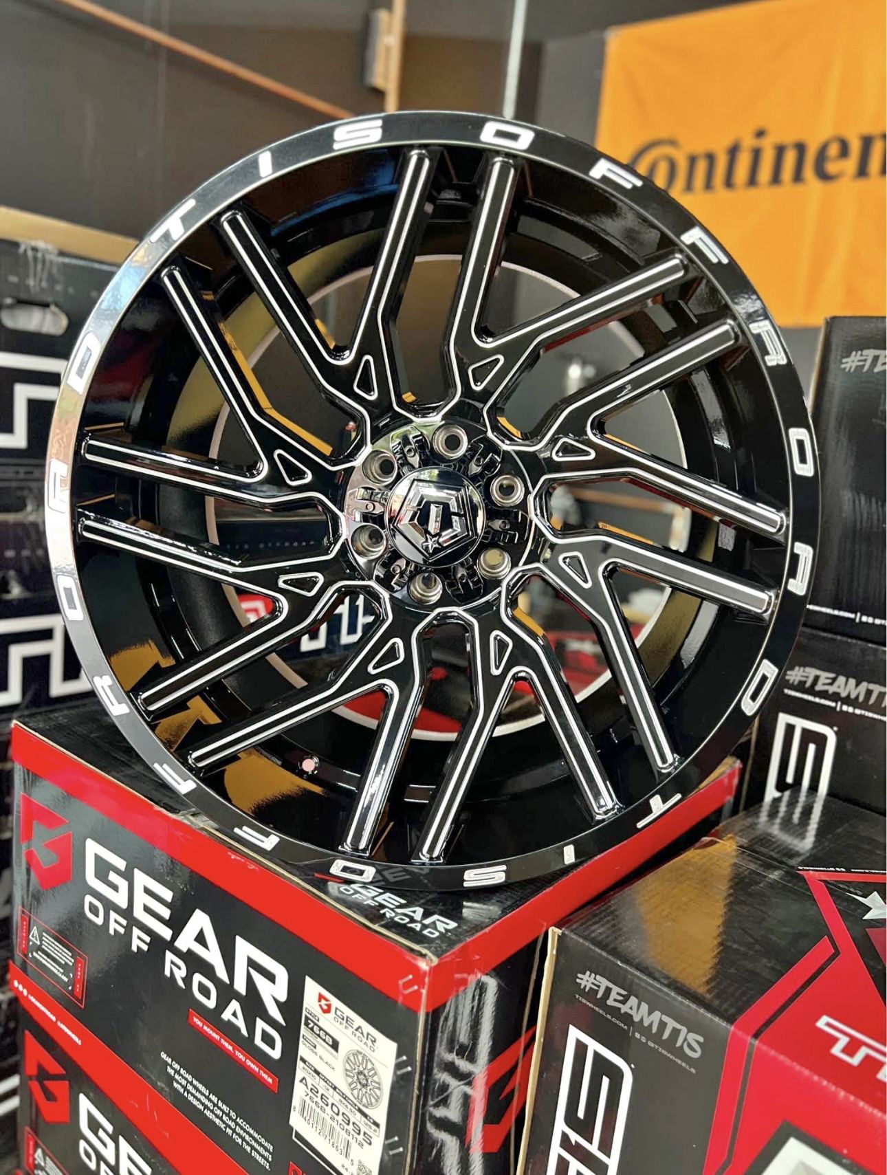 TIS554BM 22x12 6x135 6x139.7 W/33" MT Tires Package Deal Fits CHEVY GMC TUNDRA FORD F-150, WE FINANCE