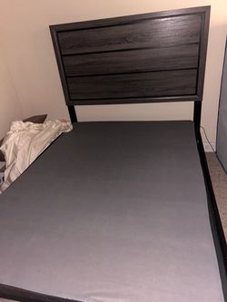 Dark Gray Wood Panel Bed Frame
