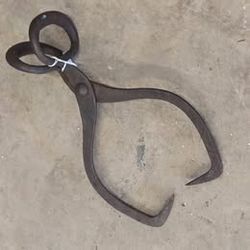 Large Vintage STEEL Ice Block Pliers Tongs