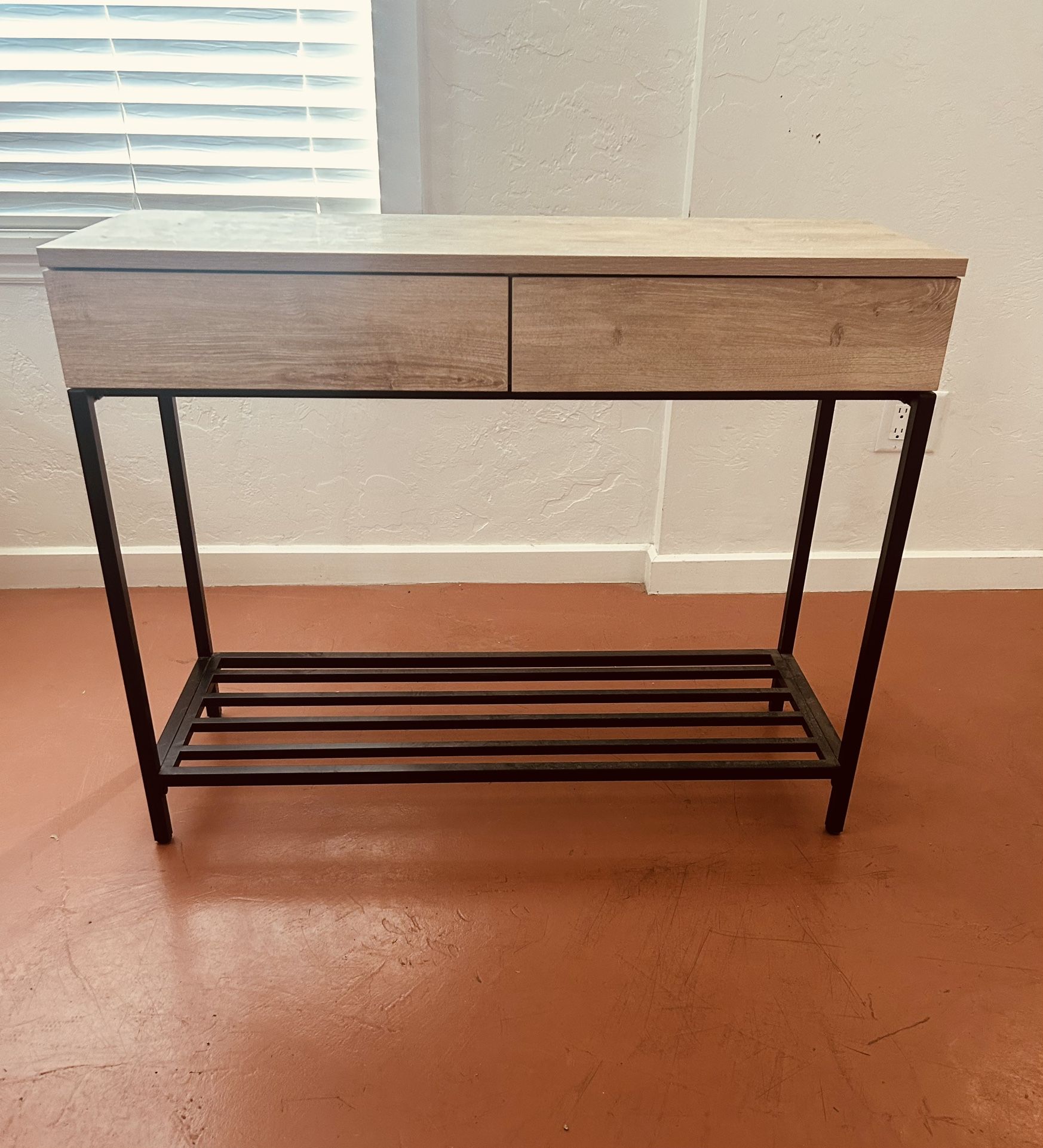 Wood and Metal Entryway Table