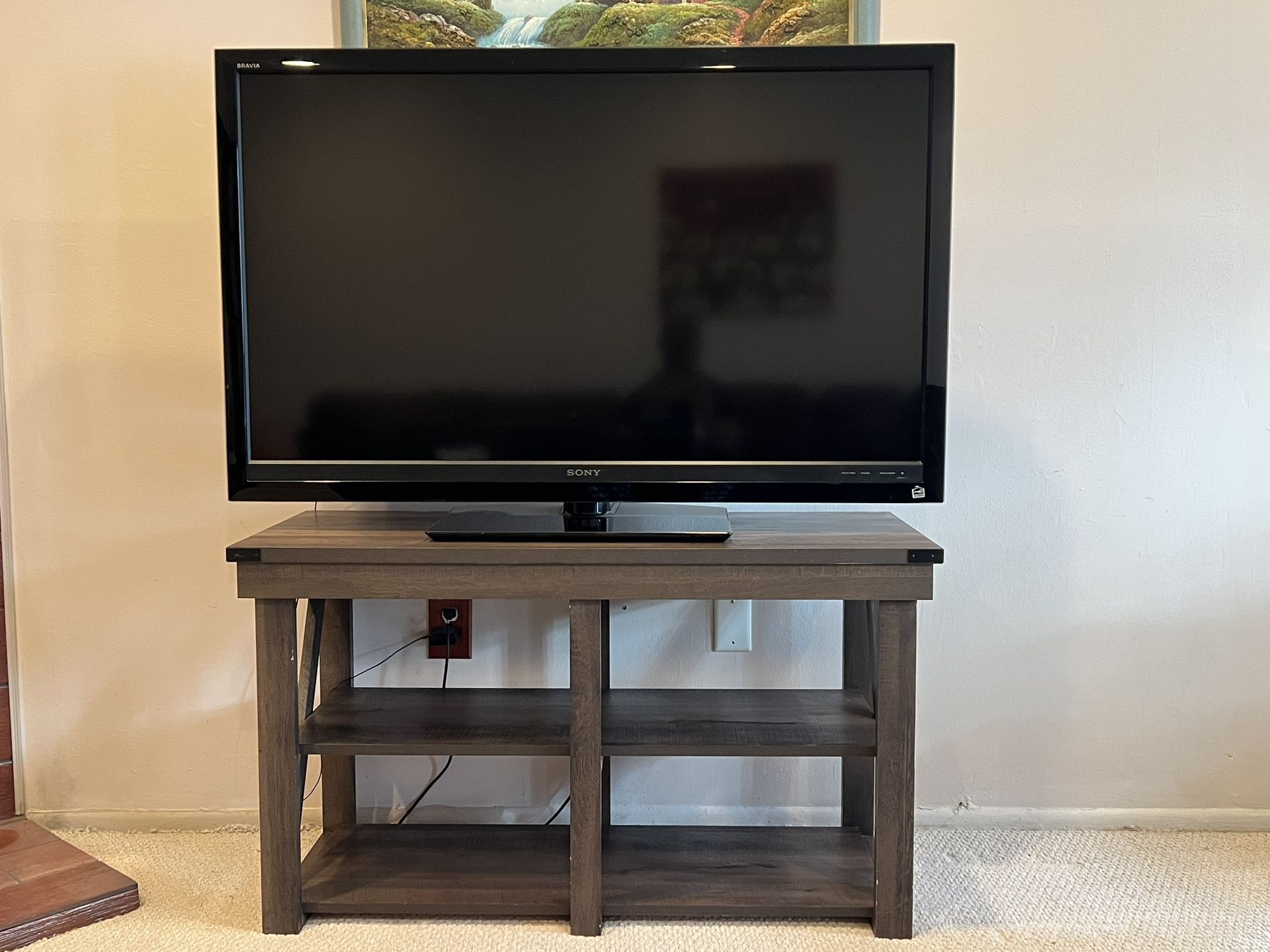 TV Stand and 52 Inch TV