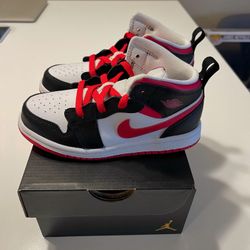 10C Infant/Toddler Shoes Jordan 1 Mid Gym Red Black White