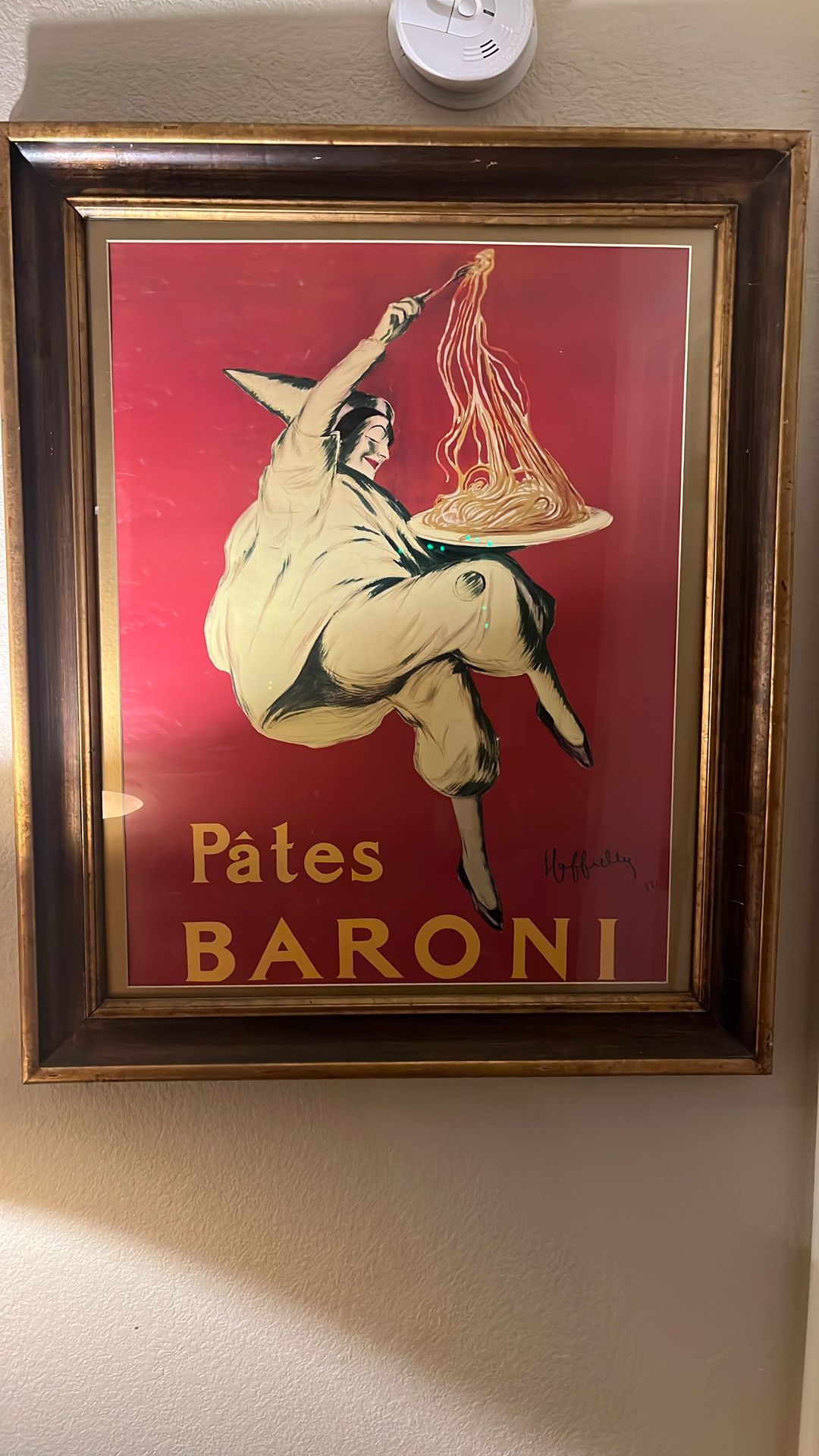 🎨 Vintage Art Deco “Pates Baroni” Poster – 30” x 48” – Framed in Glass