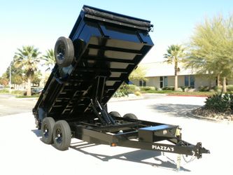 Heavy Duty DUMP TRAILERS 14' x 8.5' x 2' + Tarp + 6' ramps + Spare 14,000 GVWR