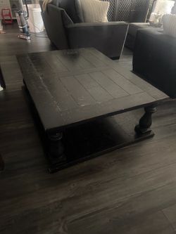 Black Wood Square Coffee Table