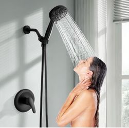 gotonovo Shower Faucet Set with Valve Kit 6 Mode Handheld Matte Black
