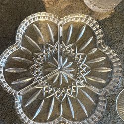 Waterford Crystal Lismore Clover-Shape 3-Part Relish Dish – 9¼