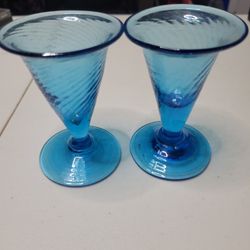 Blue Cocktail Glass 2 Piece