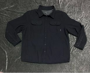 Eddie Bauer Shirt Jacket Fleece Lined Heavyweight Shacket Men’s Size XL Grey Button Up