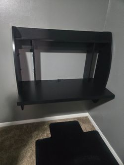 Black floating desk