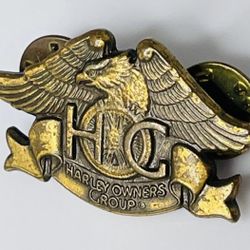 Harley Davidson Vintage Eagle HOG Jacket Vest Hat Pin