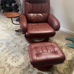 Leather Recliner Chair With Foot Stand 