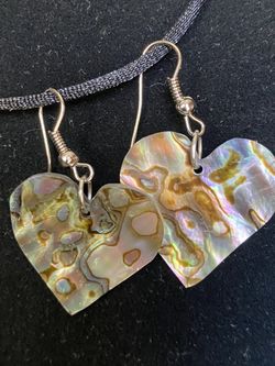 Heart Abalone earrings