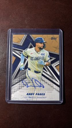 2026 Topps Gold Andy Pages on card auto numbered to 50