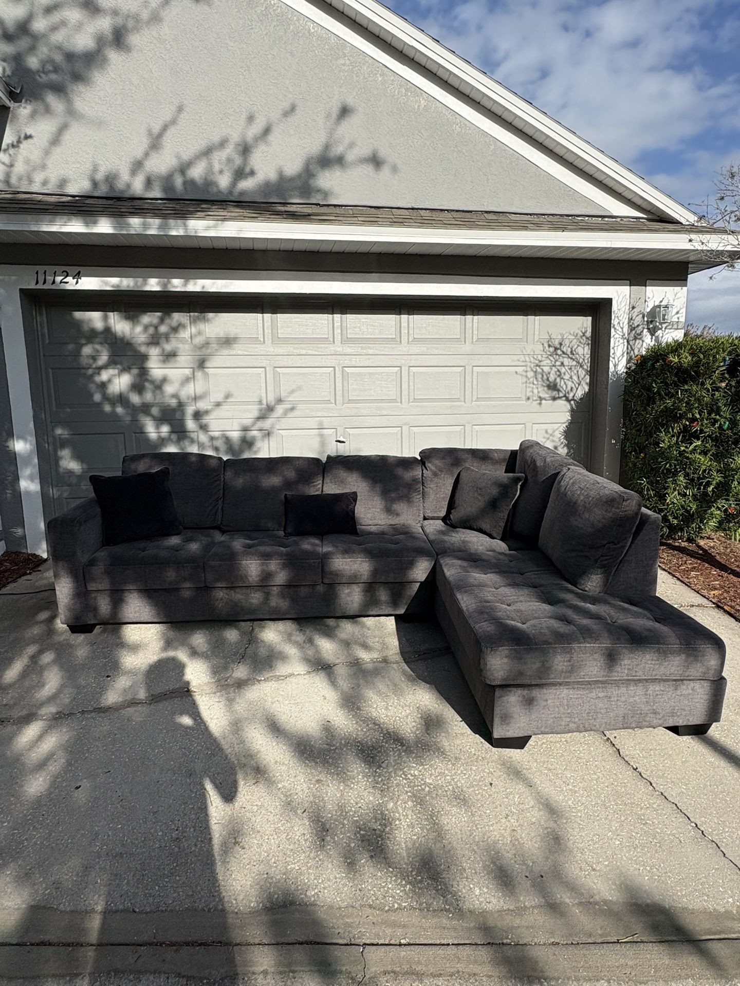 Charcoal Gray Sectional Sofa (Delivery Available!)