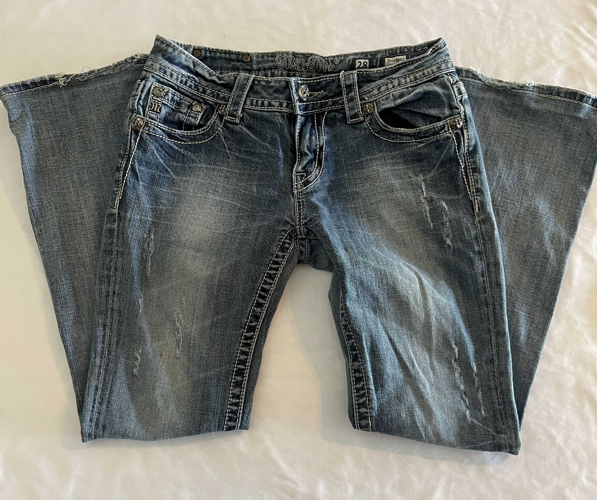 Women's Miss Me Bootcut Jeans JP5636B2 Size 28 Western Rodeo Pants Sequin Glam