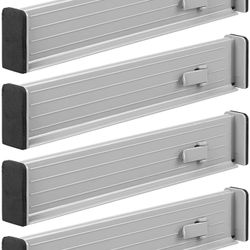 mDesign Adjustable, Expandable Drawer Organizer/Divider - Foam Ends, Strong Secure Hold, Locks in Place - for Bedroom, Bathroom, Closet, Office, Kitch
