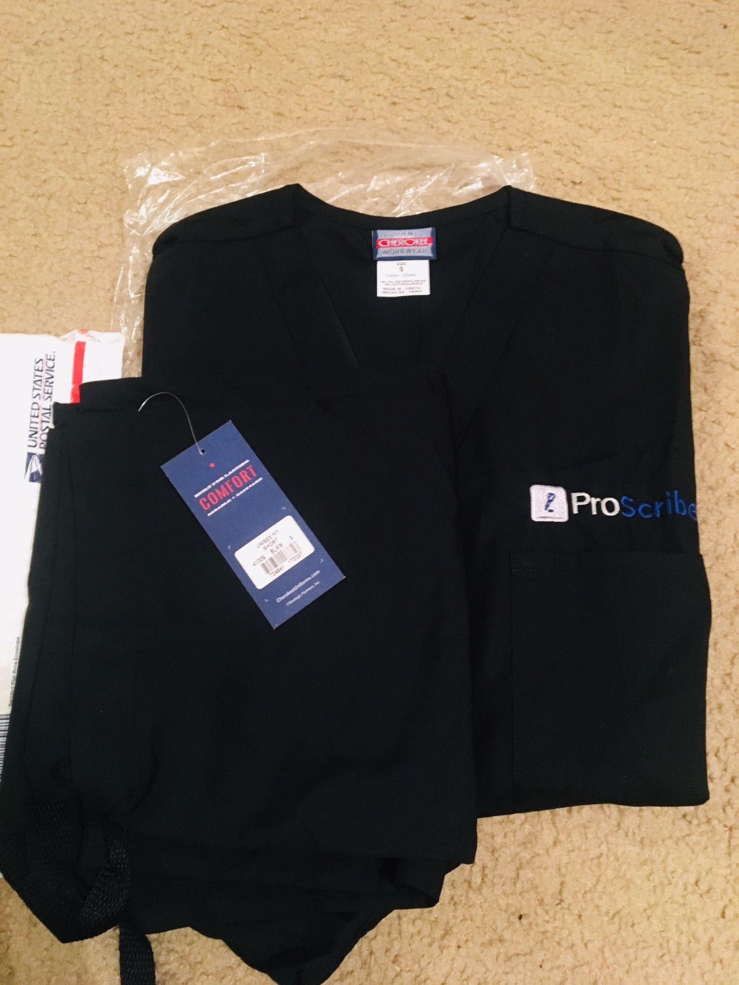 ProScribe Unisex black scrubs