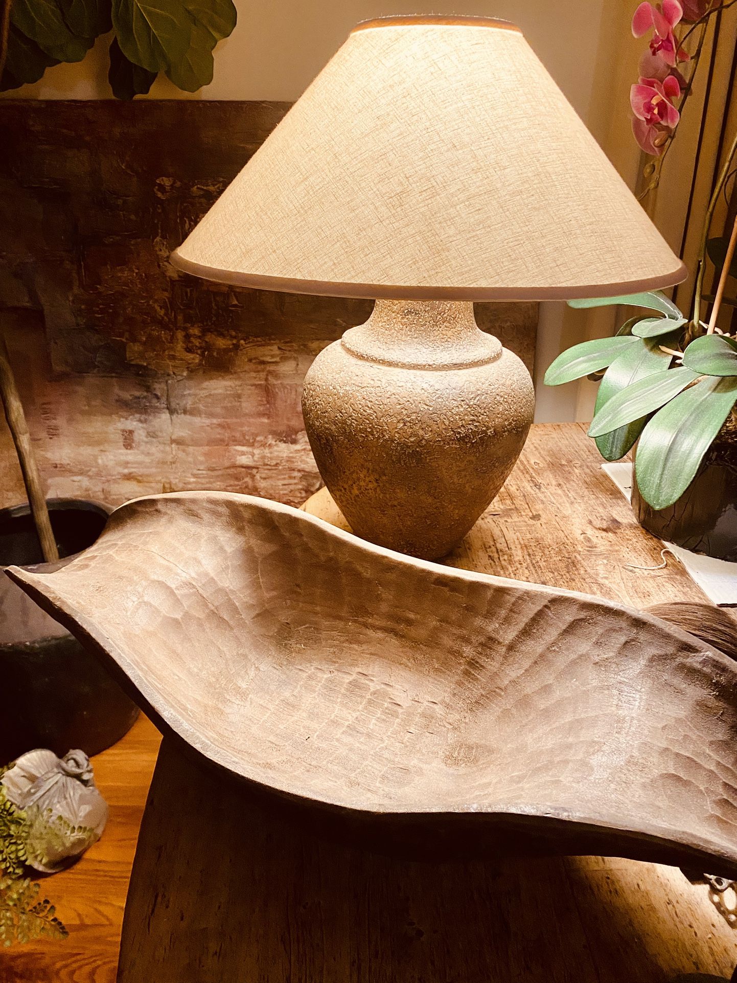 Vintage Wood Dough Bowl 