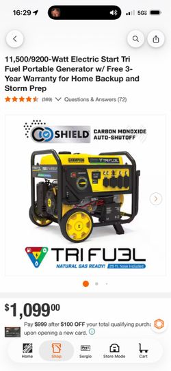 Champion Tri Fuel Generator