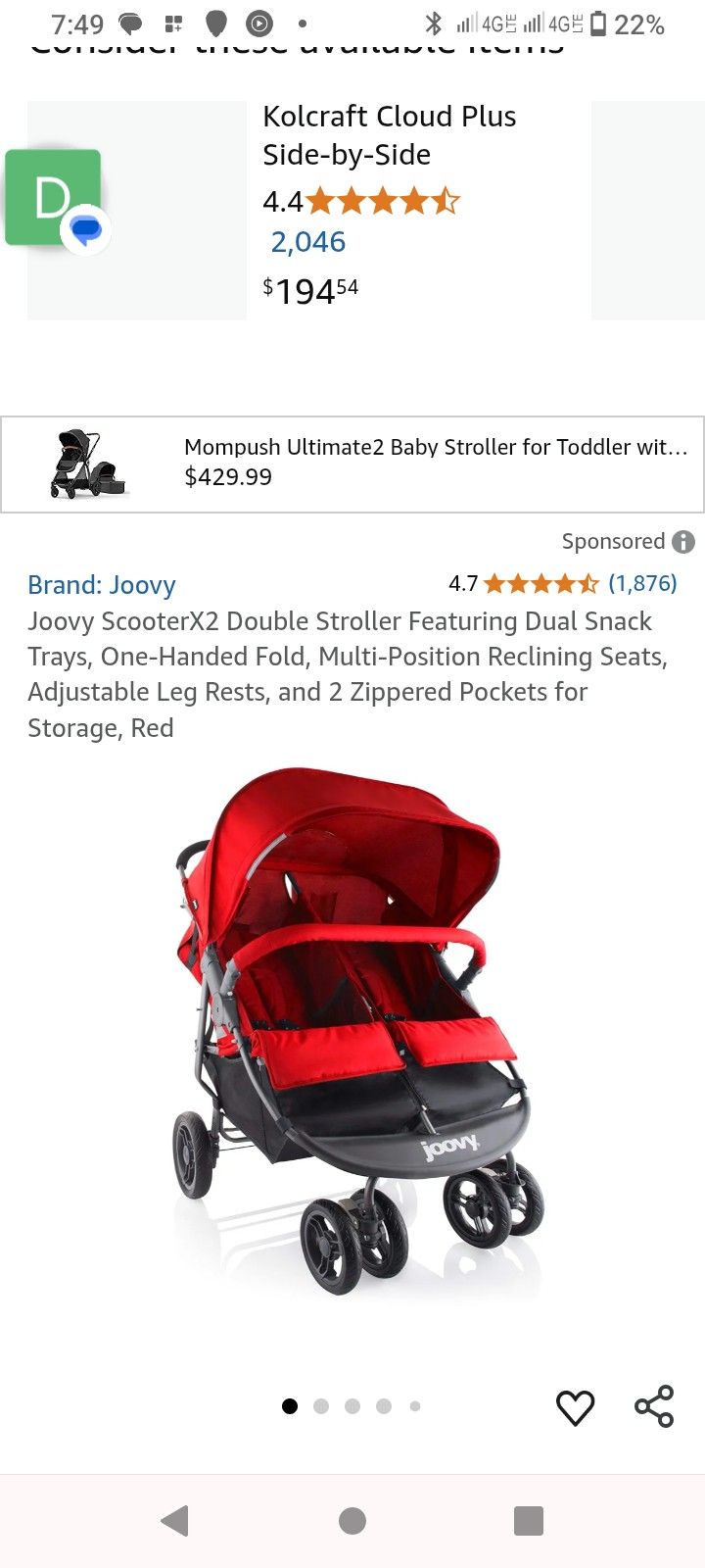 Joovy Double Stroller
