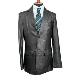 vintage banana republic leather mens jacket blazer 38r black single vent  . excellent used condition 