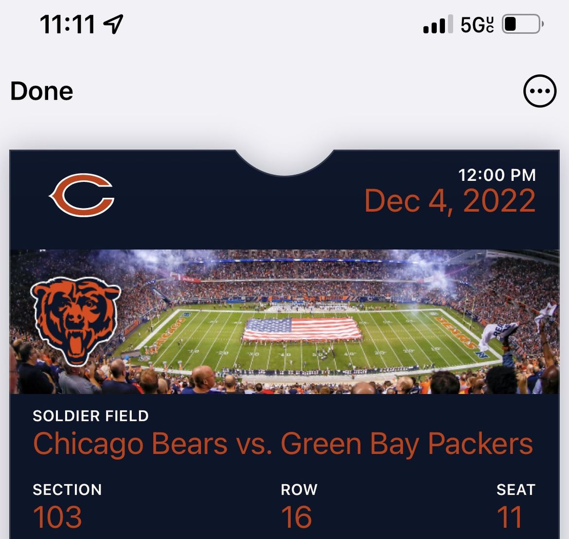 2 Tickers For Bears Vs Packers 12/4/22