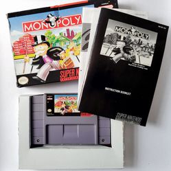 Authentic Monopoly SNES 1992 CIB Super Nintendo Video Game Complete Box Manual