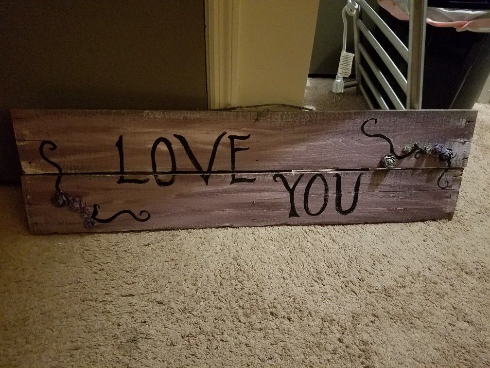 Home Decor sign "Love you"