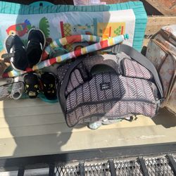 Shoes,Diaper Bags,Tummy time mat and N Diapers 
