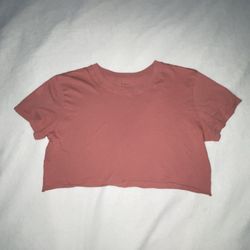 Brandy Melville John Galt Pink Shirt Sleeve Cutoff Shirt Top Women Juniors XS X-Small A021