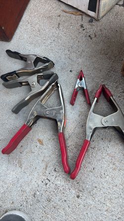 Metal Spring Clamp with Red Handles