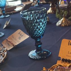 124 Blue Glass Goblets  In  Storage Boxes 
