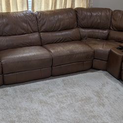 Brown Power Recliner Sofa 