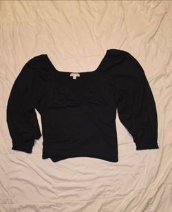 Michael Kors Women's Rouched Puff Sleeve Top Black Size 3X