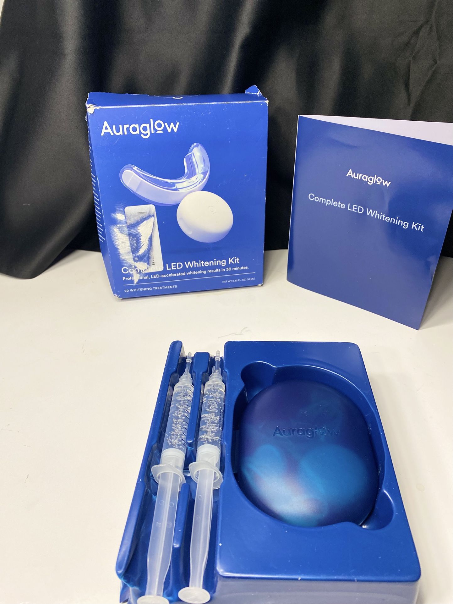 Auraglow Complete LED Teeth Whitening Kit 20 Whitening Treatments~4.9/5 Stars