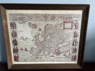 Old Framed Europe Map
