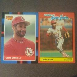 Ozzie Smith Fleer Donruss Saint Louis Cardinals St. Lot MVP League Leaders Baseball Card Collectible Vintage Sports MLB Major League